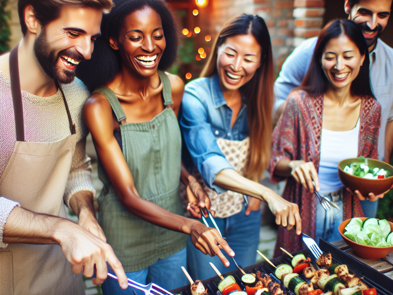 Friends enjoying a barbecue