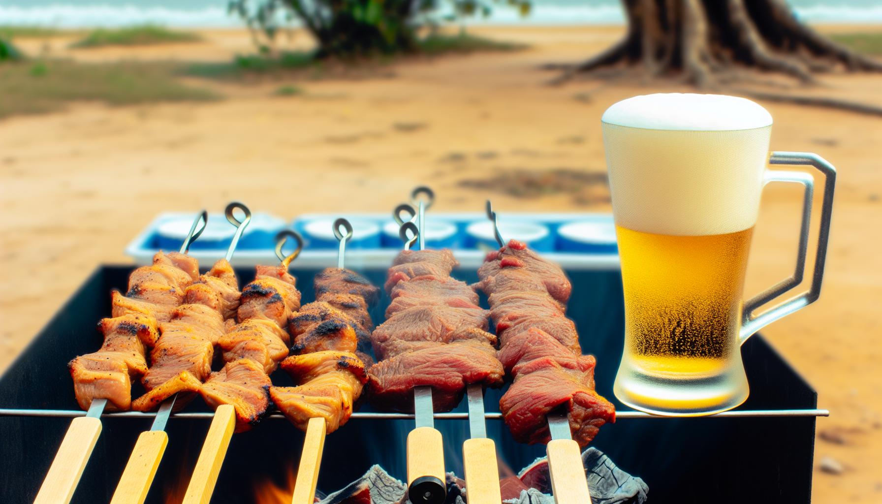 churrasco com cerveja