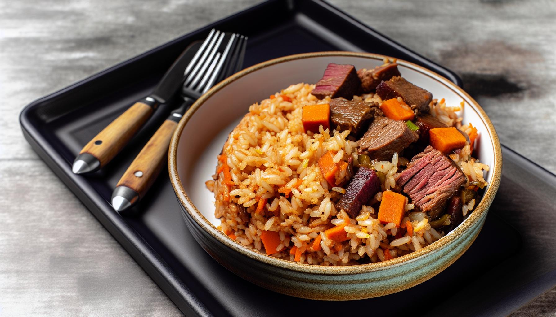 arroz carreteiro com sobras de churrasco