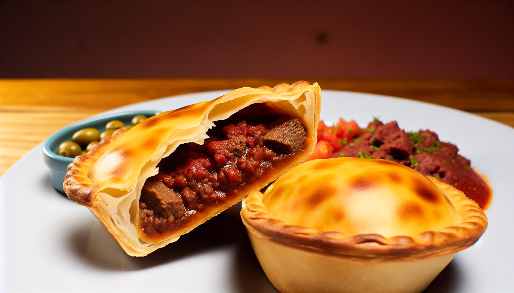 pastel de carne com sobras de churrasco