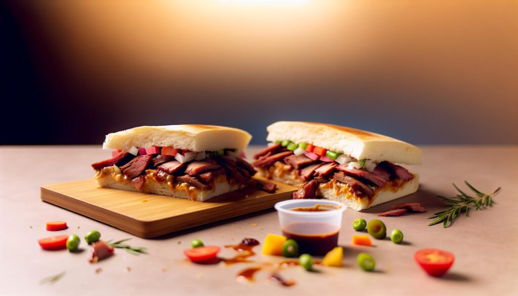 sanduÃ­che de churrasco com sobras